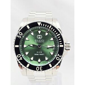 Gucci Dive Automatic Stainless Steel 40MM Green Dial Men's YA136363 Watch